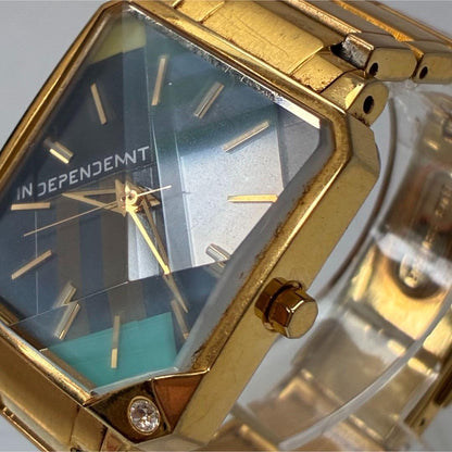 Citizen INDEPENDENT SQUARE GOLD Quartz Men's Watch — Japanese