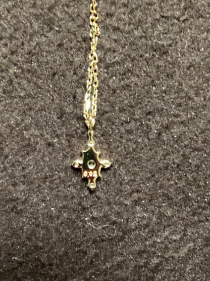 Agete Winter Limited K18 diamond necklace with rose cut diamonds on a 40 cm chain in unused condition