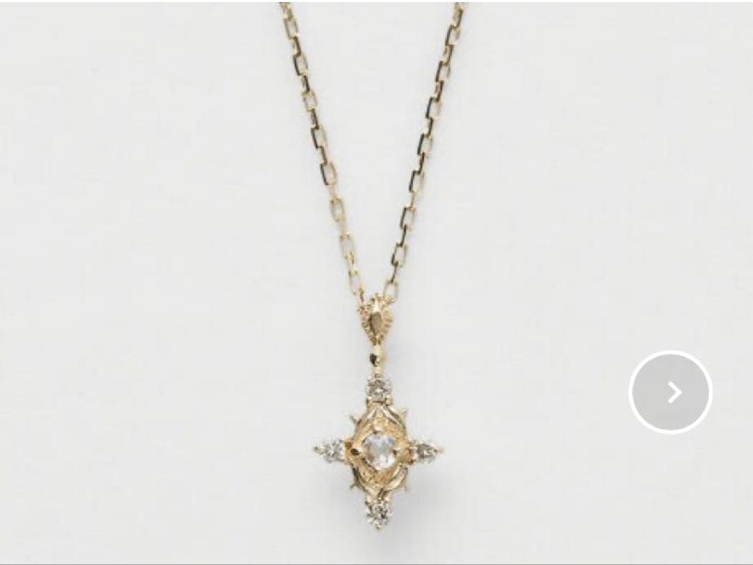 Agete Winter Limited K18 diamond necklace with rose cut diamonds on a 40 cm chain in unused condition