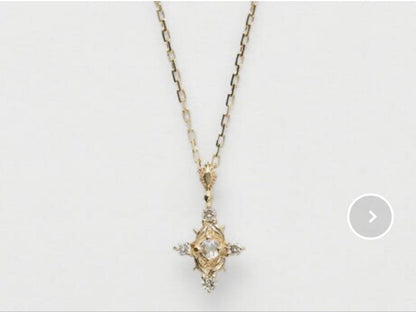 Agete Winter Limited K18 diamond necklace with rose cut diamonds on a 40 cm chain in unused condition