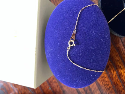 agete K18 gold necklace with 0.07 carat diamond and engraved design, elegant and certified