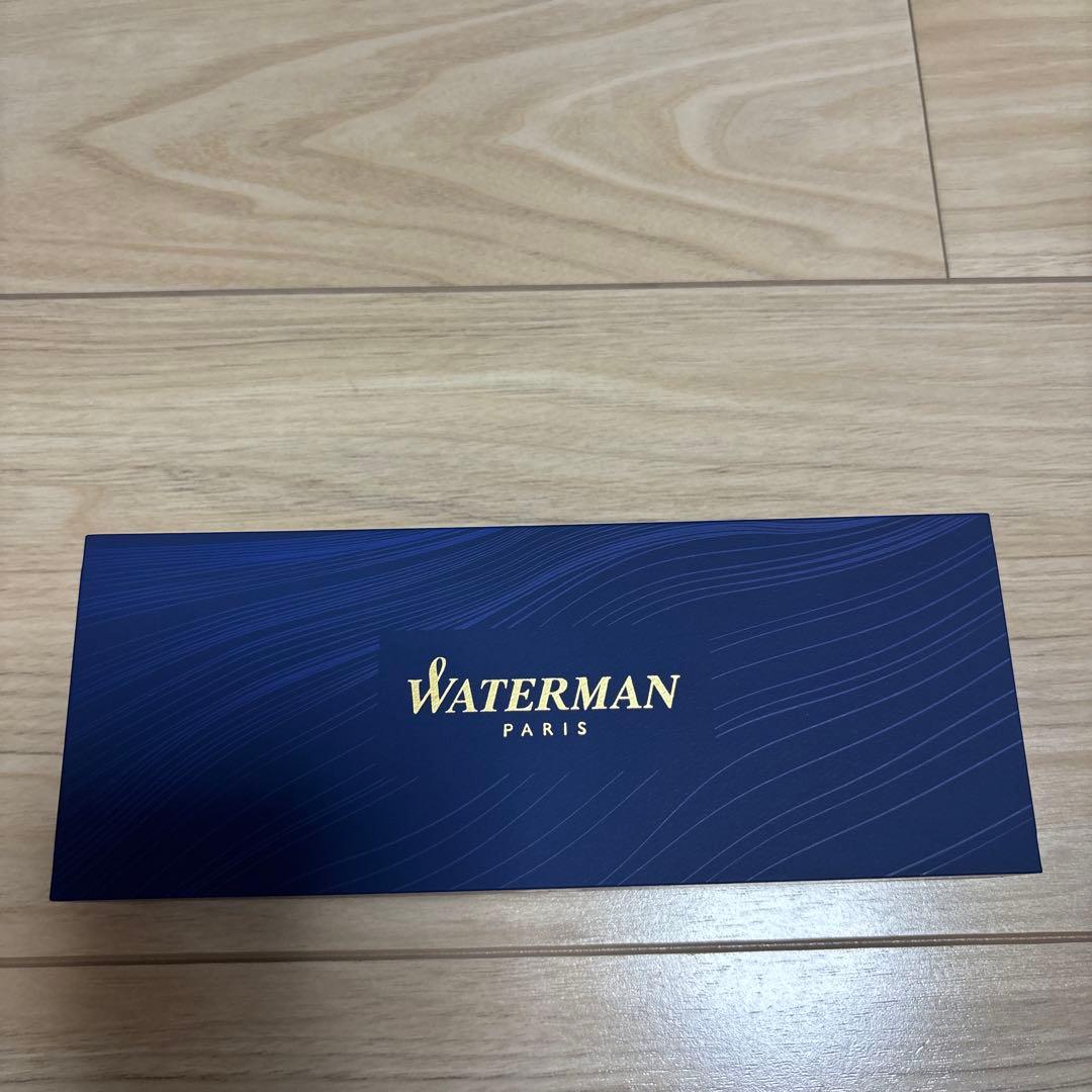 Waterman Water Blue ballpoint pen shown with its dedicated protective case