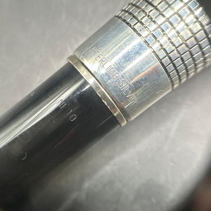 Discontinued rare PILOT Elite S silver fountain pen with 18K extra fine nib and sterling silver cap