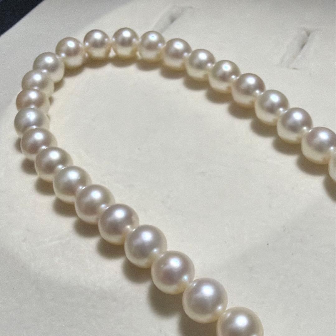 K14 WGTASAKI Akoya pearl long necklace 83 cm length with 7.5 mm pearls shining brightly