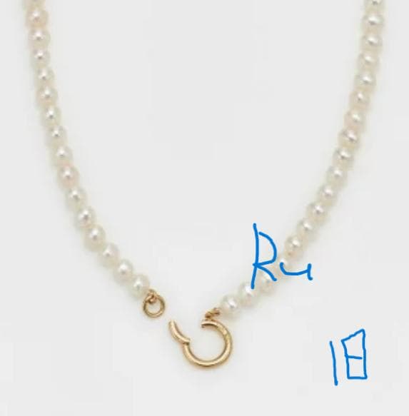 Agete Classic Pearl Clicker Necklace in gold-plated silver featuring pearl and spring sunlight design