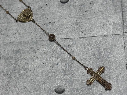 Agete Cross Heart Necklace Silver 925 model 384 with 71.5 cm chain displayed on white background