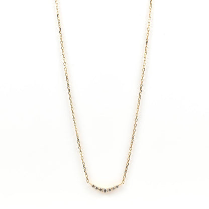 Law agete yellow gold diamond necklace 40 cm length with adjustable chain and delicate diamond pendant