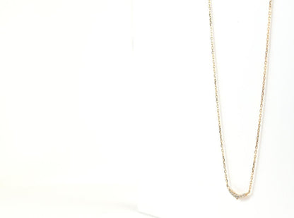 Law agete yellow gold diamond necklace 40 cm length with adjustable chain and delicate diamond pendant