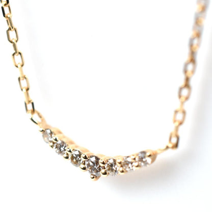 Law agete yellow gold diamond necklace 40 cm length with adjustable chain and delicate diamond pendant