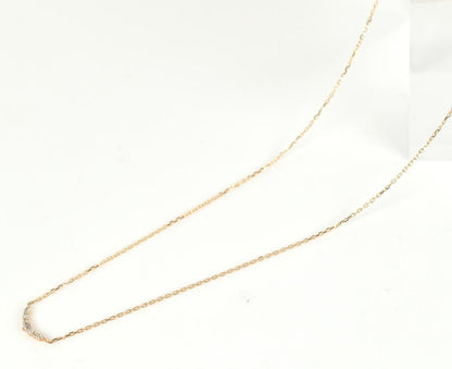 Law agete yellow gold diamond necklace 40 cm length with adjustable chain and delicate diamond pendant
