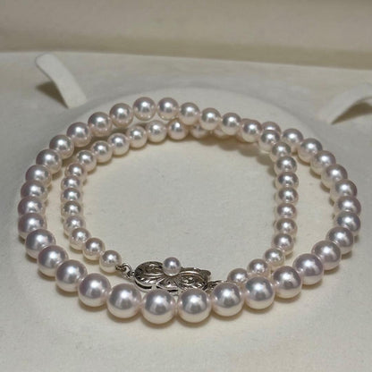 Mikimoto Akoya pearl necklace featuring pearls sized 5.1-7.3 mm with 41.5 cm length