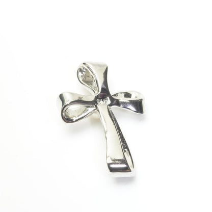 MIKIMOTO Pearl Top Cross pendant made of SV925 silver measuring 1.8 by 2.2 cm