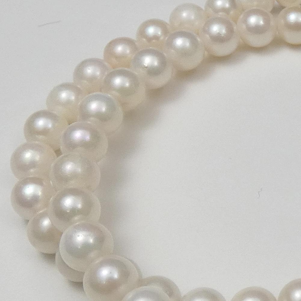 Akoya real pearl necklace with 6.0-6.5mm pearls and 42cm (16.5 in) length displayed on white background