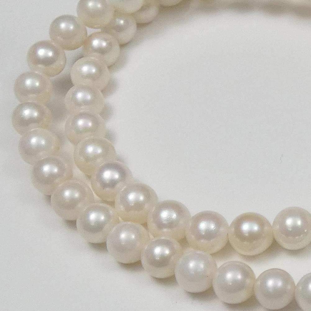 Akoya real pearl necklace with 6.0-6.5mm pearls and 42cm (16.5 in) length displayed on white background