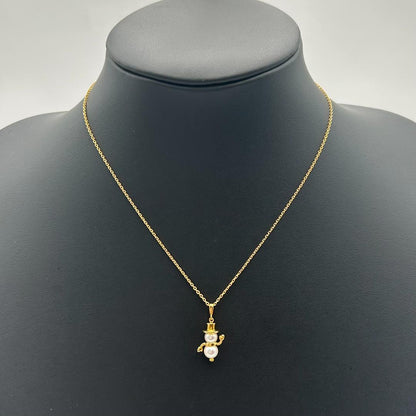 MIKIMOTO Pearl Snowman Necklace with K18 gold and Akoya pearls on a 39 cm chain