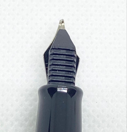 WATERMAN Metropolitan Hemisphaer fountain pen with black and silver body shown uncapped