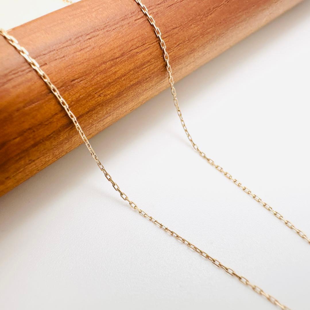 agete K10 gold Y-shaped lariat necklace with leaf diamond pendant and adjustable 60.5 cm chain
