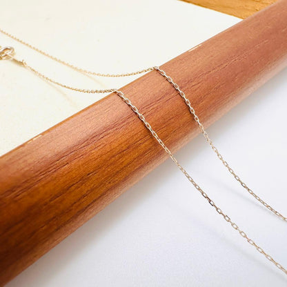 agete K10 gold Y-shaped lariat necklace with leaf diamond pendant and adjustable 60.5 cm chain