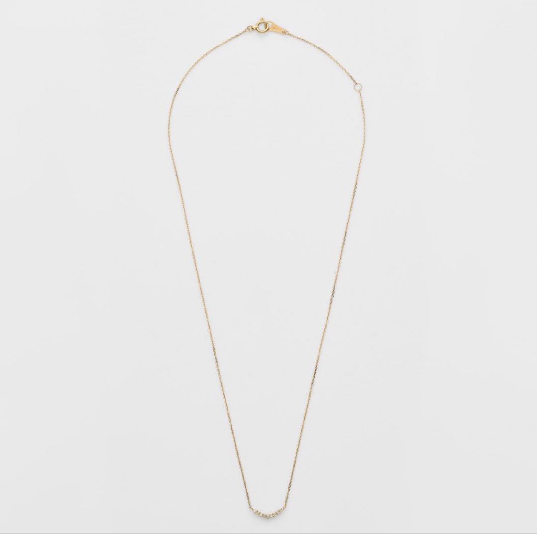 Agete K18 yellow gold diamond necklace with 0.04 carat diamond and 1.3 cm motif on a 40 cm chain
