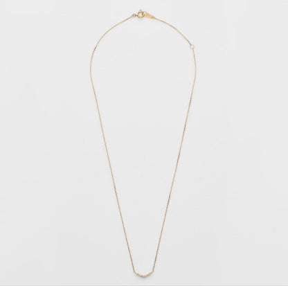 Agete K18 yellow gold diamond necklace with 0.04 carat diamond and 1.3 cm motif on a 40 cm chain
