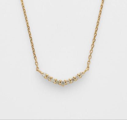 Agete K18 yellow gold diamond necklace with 0.04 carat diamond and 1.3 cm motif on a 40 cm chain