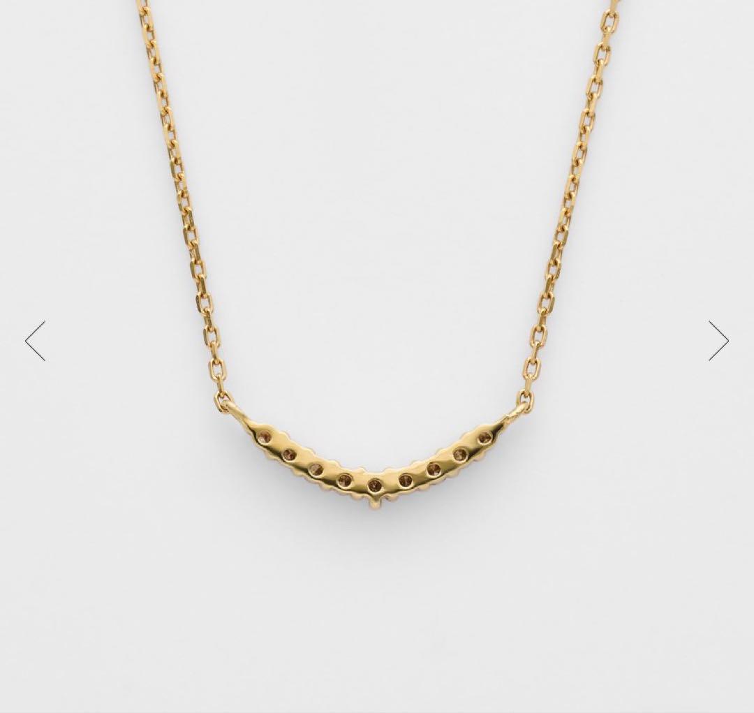Agete K18 yellow gold diamond necklace with 0.04 carat diamond and 1.3 cm motif on a 40 cm chain
