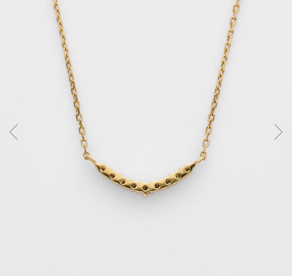 Agete K18 yellow gold diamond necklace with 0.04 carat diamond and 1.3 cm motif on a 40 cm chain