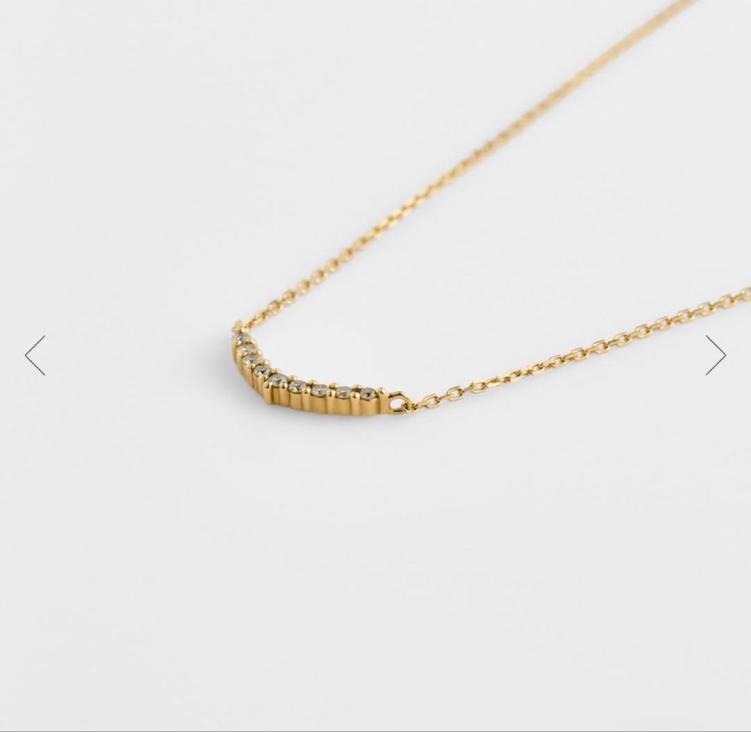 Agete K18 yellow gold diamond necklace with 0.04 carat diamond and 1.3 cm motif on a 40 cm chain