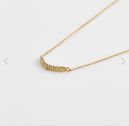 Agete K18 yellow gold diamond necklace with 0.04 carat diamond and 1.3 cm motif on a 40 cm chain
