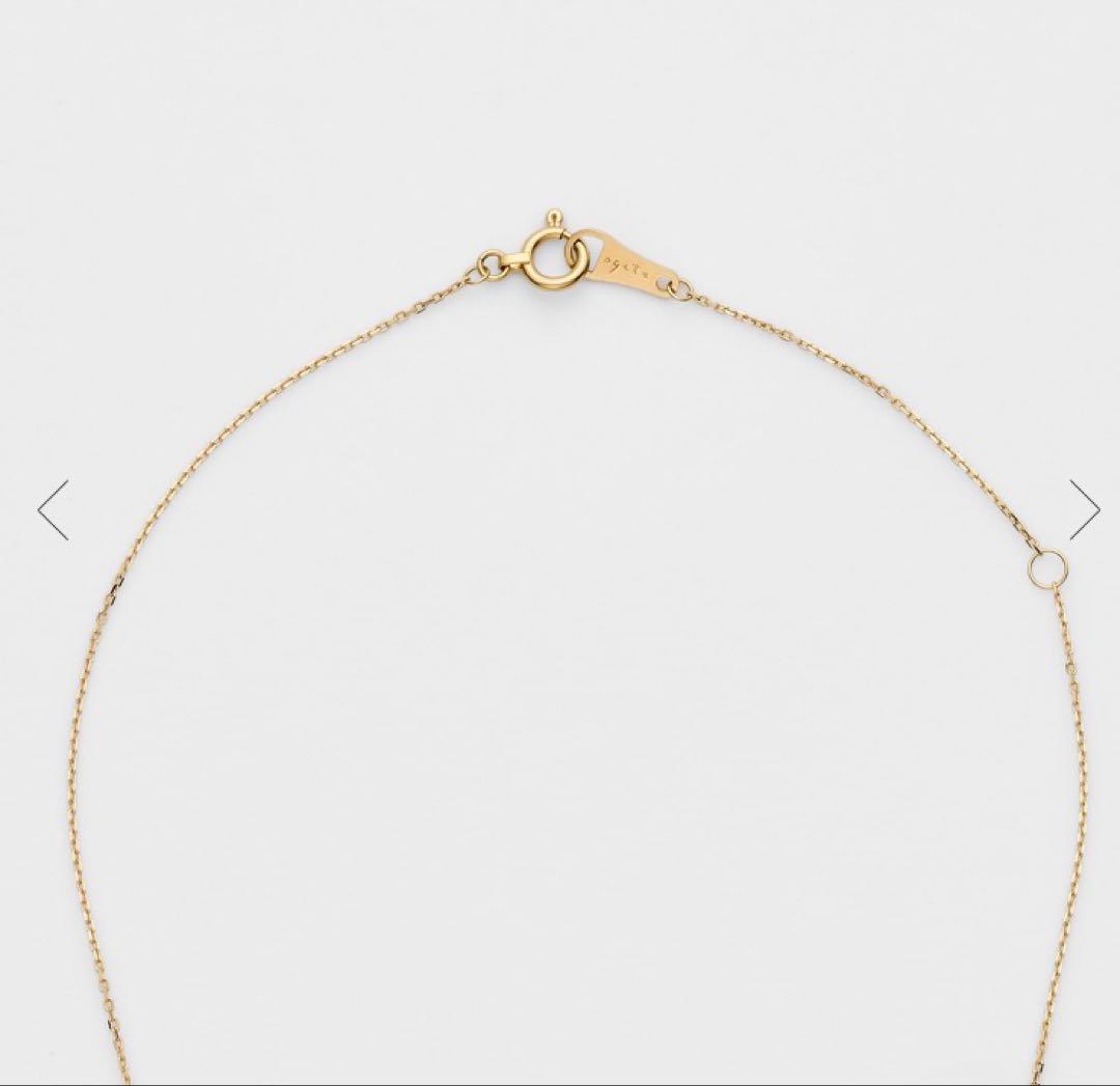 Agete K18 yellow gold diamond necklace with 0.04 carat diamond and 1.3 cm motif on a 40 cm chain