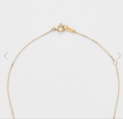 Agete K18 yellow gold diamond necklace with 0.04 carat diamond and 1.3 cm motif on a 40 cm chain