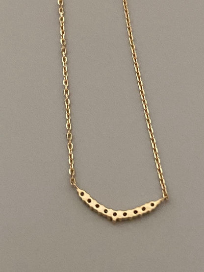 Agete K18 yellow gold diamond necklace with 0.04 carat diamond and 1.3 cm motif on a 40 cm chain