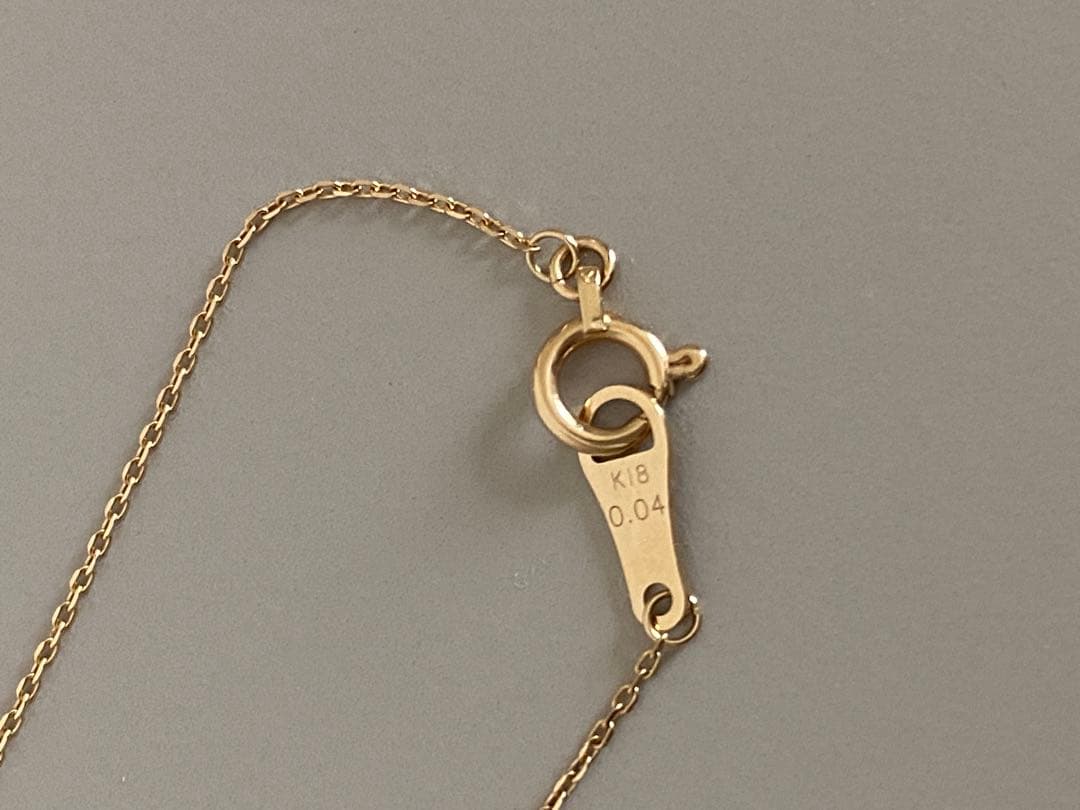 Agete K18 yellow gold diamond necklace with 0.04 carat diamond and 1.3 cm motif on a 40 cm chain