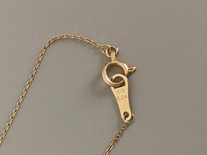 Agete K18 yellow gold diamond necklace with 0.04 carat diamond and 1.3 cm motif on a 40 cm chain