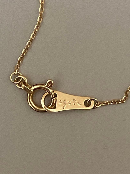Agete K18 yellow gold diamond necklace with 0.04 carat diamond and 1.3 cm motif on a 40 cm chain