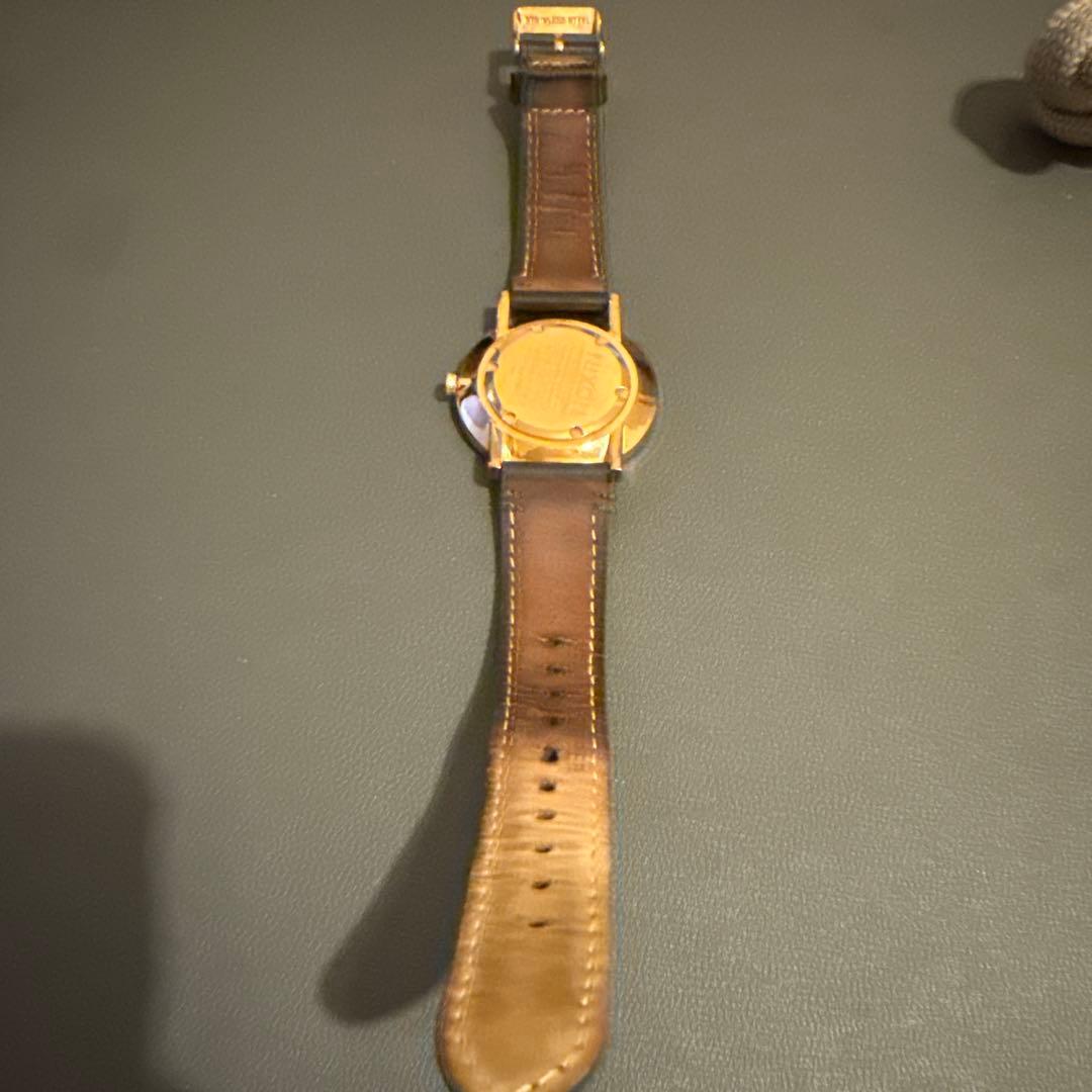 NIXON Leather Gray/Gold Men's Watch — Japanese