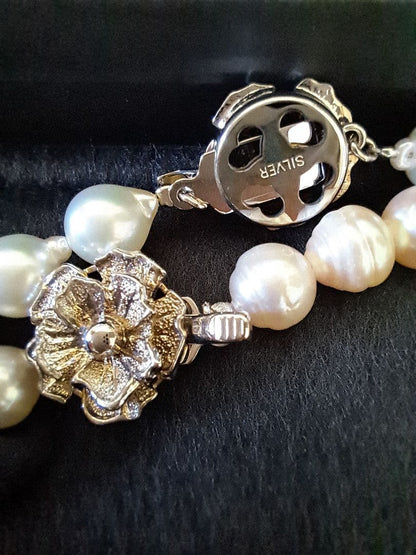 Akoya pearl necklace and earring set with 7.5-8mm beads and 42cm and 47cm necklace lengths