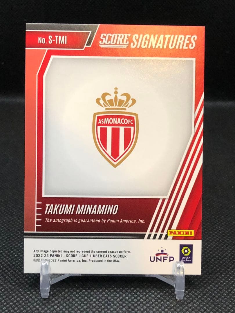 Takumi Minamino Autographed Card Monaco Panini Score — Japanese