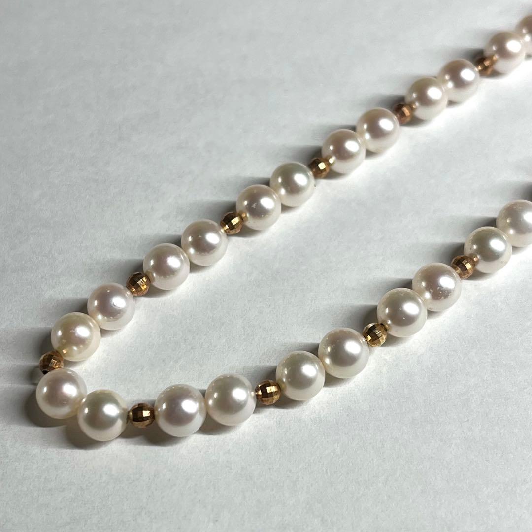 Akoya pearl baby pearl 5.5mm cream white bead long necklace with silver clasp