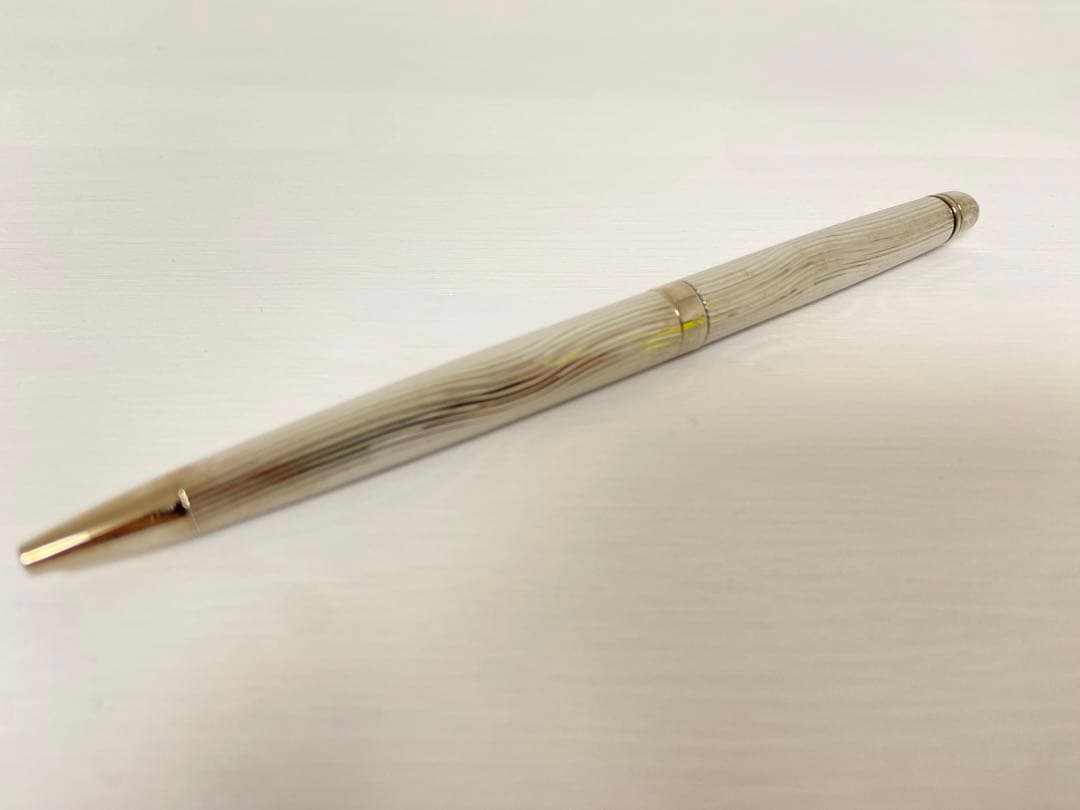 Waterman ballpoint pen with blue ink metal body, box, and instruction manual, lightly used condition
