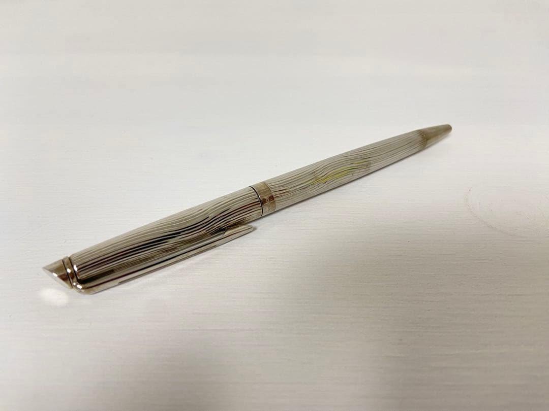 Waterman ballpoint pen with blue ink metal body, box, and instruction manual, lightly used condition