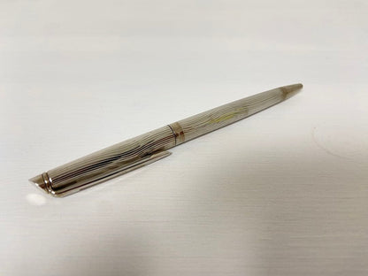 Waterman ballpoint pen with blue ink metal body, box, and instruction manual, lightly used condition