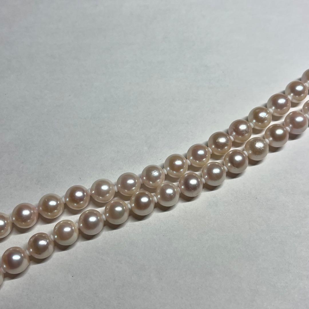 Flowers Pearl-Grade 7.5-8.0mm large pearl necklace with matching 7.5mm pearl earrings and silver clasps