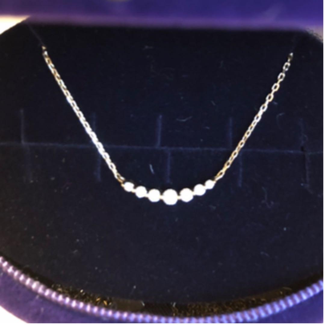 Agate diamond necklace with K18 slide chain, adjustable length up to 43 cm