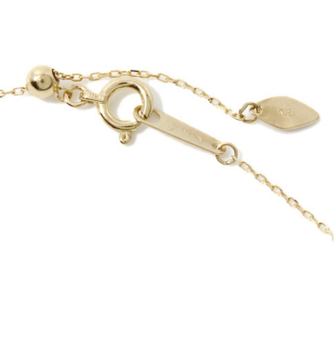 Agate diamond necklace with K18 slide chain, adjustable length up to 43 cm