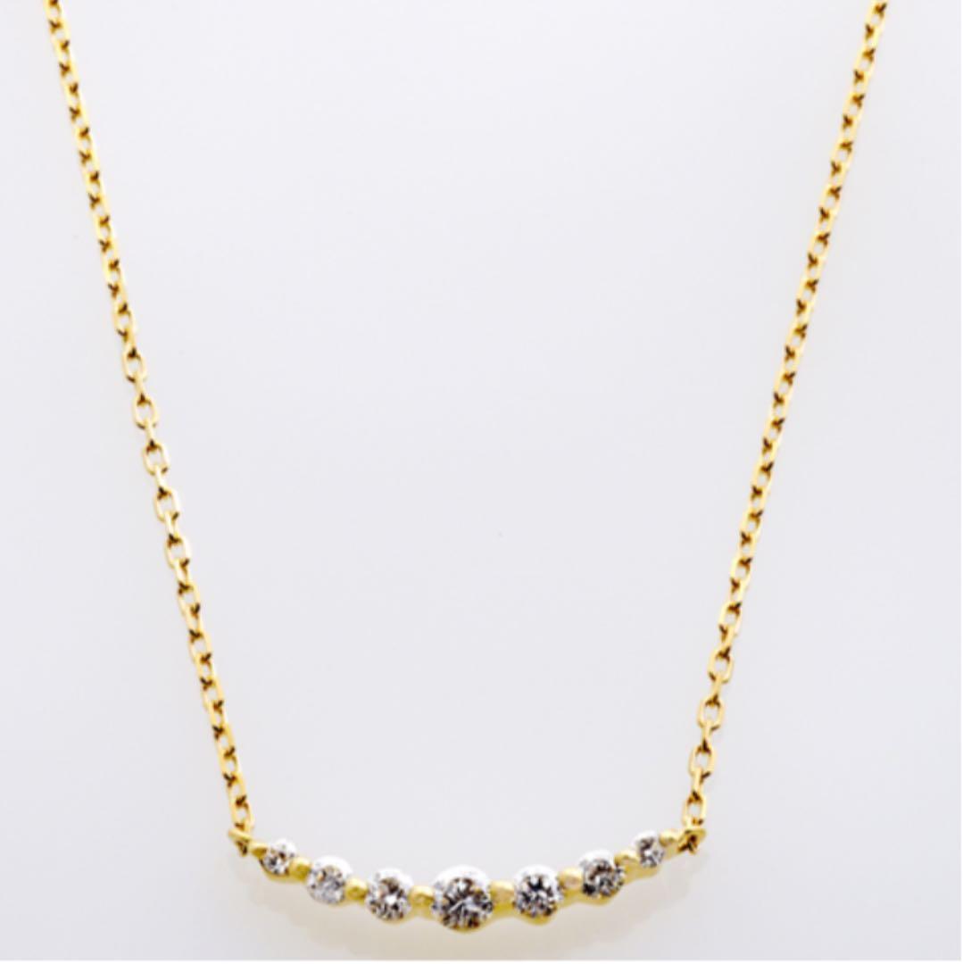 Agate diamond necklace with K18 slide chain, adjustable length up to 43 cm