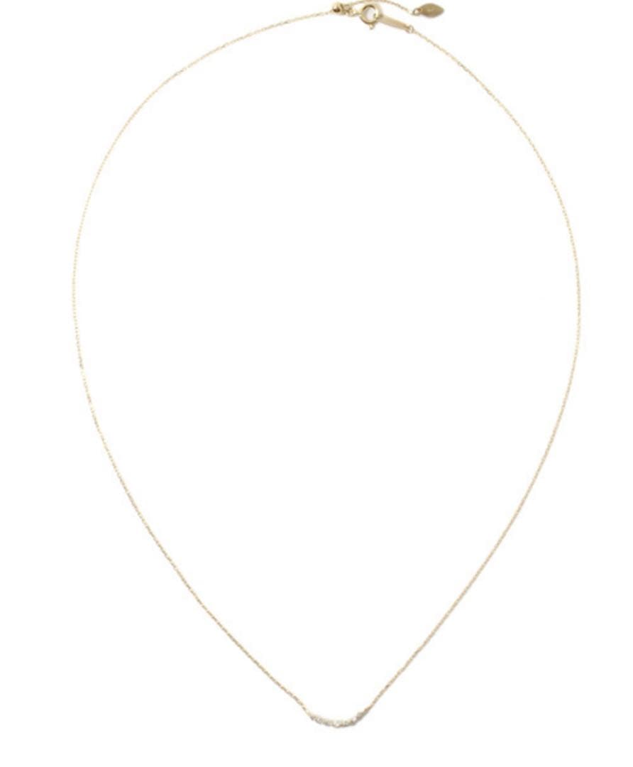Agate diamond necklace with K18 slide chain, adjustable length up to 43 cm