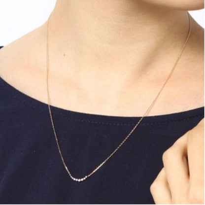 Agate diamond necklace with K18 slide chain, adjustable length up to 43 cm