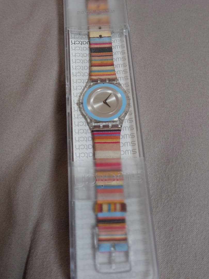 swatch Skin Multi-Stripe Band Analog Men's — Japanese