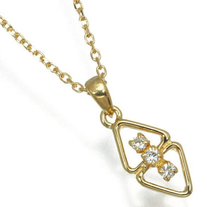 Mikimoto K18 gold tone necklace with diamond pendant, gently used, elegant design